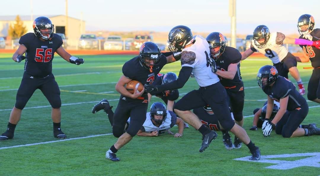 Ethan Asher stiff arm